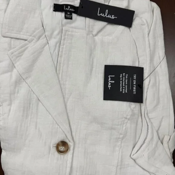 NWT Lulus You're in Luck White Sleeveless Button-Front Romper - Picture 11 of 14